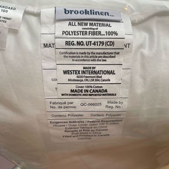New Brooklinen Down Alternative Pillow Mid-Plush 100 Hypoallergenic 20x26 Soft - Picture 4 of 6
